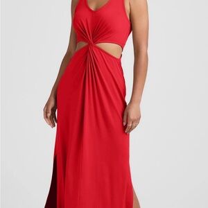 Beyond Yoga Maxi Around The World Front Twist Dress - Candy Apple Red XL NWT